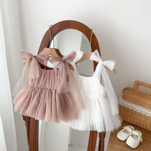 Robe tulle bébé - tulle, nœud